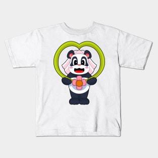 Panda Bride Heart Wedding Kids T-Shirt